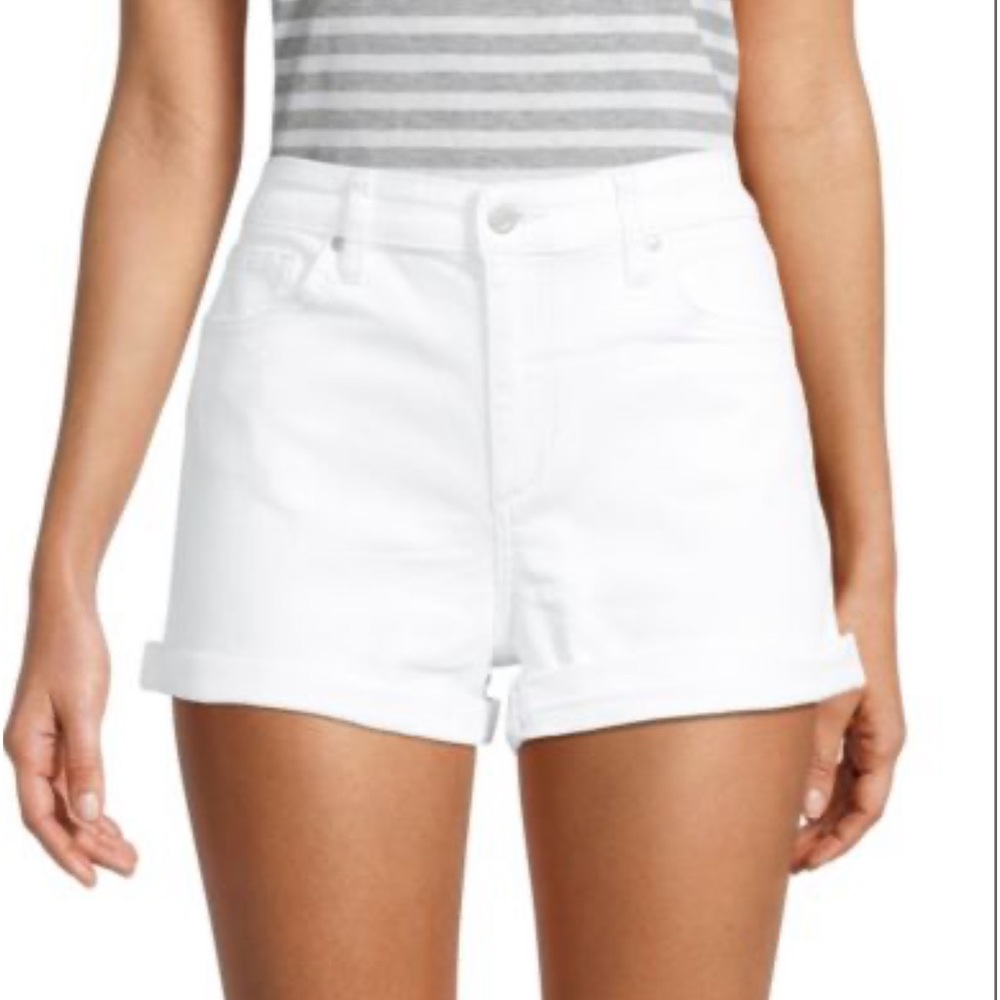 Mid-Rise Folded Cuff Denim Shorts
